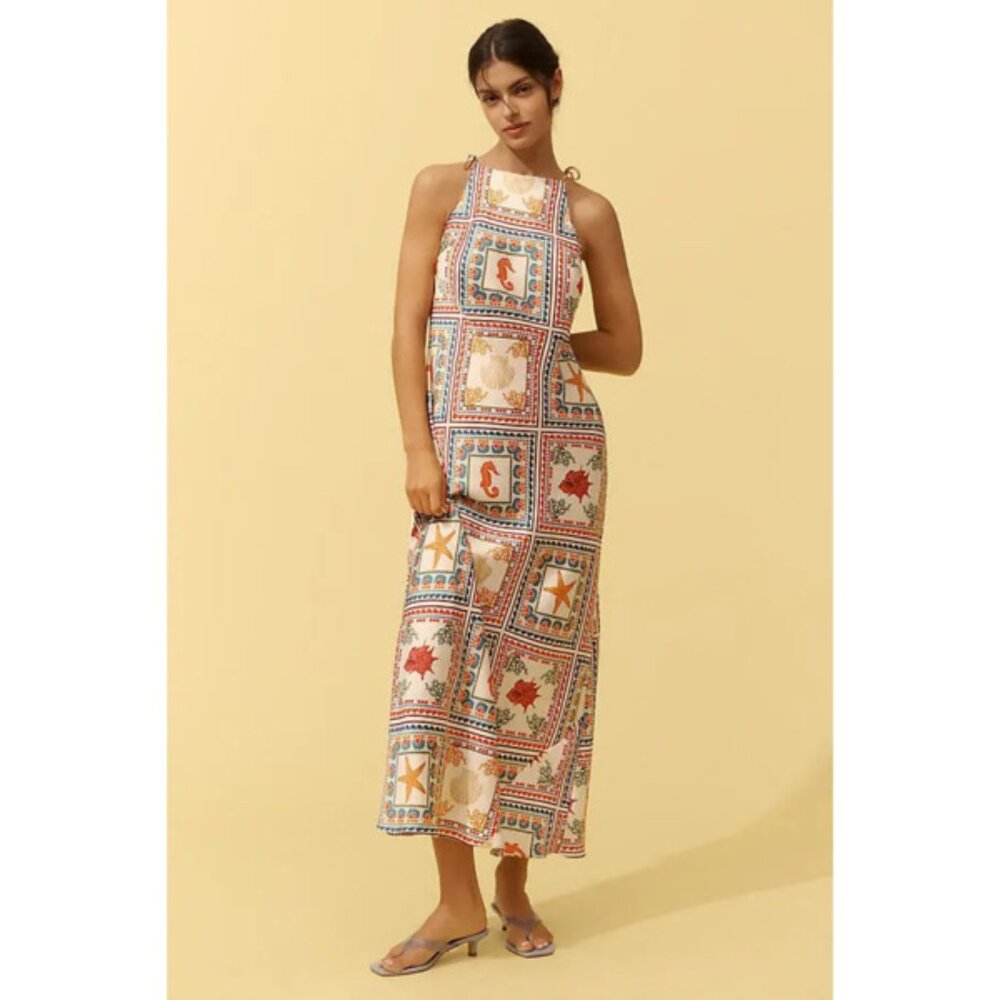 By Anthropologie Tie-Neck Column Dress